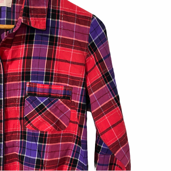 Victoria's Secret 2 Pc Pink & Purple Buffalo Plaid Pajama Set Women's Small - Picture 3 of 9